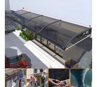 Tettoia in policarbonato con supporto in alluminio per finestra esterna tenda da ingresso patio riparo protezione giardino - design resistente alle intemperie