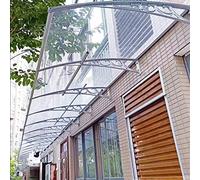 Tettoia in policarbonato - Protezione antipioggia per esterni - Tenda trasparente con staffa grigio argento - Copertura resistente alle intemperie per ingresso e patio
