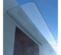 Tettoia in policarbonato trasparente per esterni, 50 x 100 cm, resistente ai raggi UV, per porte e finestre, resistente alle intemperie, facile installazione, design elegante