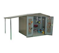 Tettoia laterale Biohort per casetta Europa 6/7 argento metallizzato Argento-metallizzato