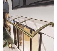 Tettoia moderna curva per porte e finestre, insonorizzata, estensibile, con grande grondaia per una protezione silenziosa dalla pioggia, ideale per terrazze, terrazze e spazi esterni