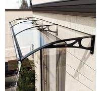 Tettoia moderna in alluminio per porta, resistente alle intemperie, in policarbonato, protezione da raggi UV e pioggia (trasparente, 80 x 150 cm)