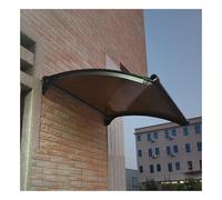 Tettoia moderna in policarbonato, tenda trasparente da 2,5 mm per ingresso, protezione antipioggia esterna, ombra da giardino, grondaia in alluminio, 65 x 380 cm, resistente e resistente alle