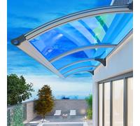 Tettoia moderna per porta, grande tenda da sole blu, 150 x 60 cm, elegante protezione UV e resistenza alla neve, design silenzioso, perfetto per l'ingresso anteriore, rivestimento durevole della porta