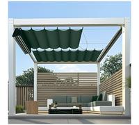 Tettoia Parasole Retrattile Copertura Scorrevole Vela Ombreggiante ad Onda, Pergola Copertura Ombreggiante Tettoia Retrattile Onda Outdoor Tenda da Sole per Patio Deck Yard,Dark green,3.5x6.5m