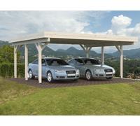 Tettoia per Auto CARPORT DOPPIO 600x512 Copertura Parcheggio in Abete grezzo