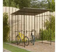 Tettoia per Biciclette 190x190x222 cm in Acciaio Nero