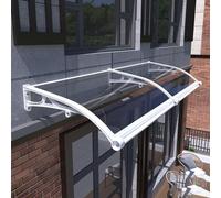 Tettoia per esterni, in policarbonato, per porta d'ingresso, per finestre, balcone, terrazza, design trasparente, silenzioso/slot per carte