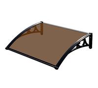 Tettoia per esterni in policarbonato per porte e finestre, resistente alle intemperie, telaio di supporto nero per ingresso e balcone, 60 x 120 cm, protezione duratura.