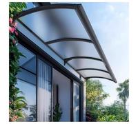 Tettoia per esterni, resistente ai raggi UV, tetto in policarbonato impermeabile, riparo antivento da giardino, telaio in alluminio, tenda per porta d'ingresso (57 x 380 cm)