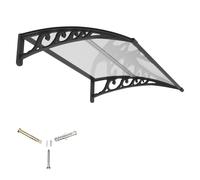 Tettoia per Esterno 120x80 cm in Policarbonato e ABS,Pensilina per Porta, Finestra o Balcone,Modulare Copertura Tetto Antipioggia Antineve con Protezione UV,Robusta e Durevole