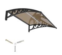 Tettoia per Esterno 120x80 cm in Policarbonato e ABS,Pensilina per Porta, Finestra o Balcone,Modulare Copertura Tetto Antipioggia Antineve con Protezione UV,Robusta e Durevole
