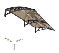 Tettoia per Esterno 200x100 cm in Policarbonato e ABS,Pensilina per Porta, Finestra o Balcone,Modulare Copertura Tetto Antipioggia Antineve con Protezione UV,Robusta e Durevole