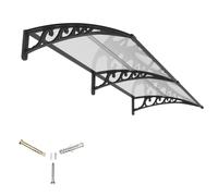 Tettoia per Esterno 200x100 cm in Policarbonato e ABS,Pensilina per Porta, Finestra o Balcone,Modulare Copertura Tetto Antipioggia Antineve con Protezione UV,Robusta e Durevole