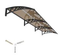 Tettoia per Esterno 300x80 cm in Policarbonato e ABS,Pensilina per Porta, Finestra o Balcone,Modulare Copertura Tetto Antipioggia Antineve con Protezione UV,Robusta e Durevole