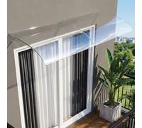 Tettoia per Esterno Modulare, Pensilina da Esterno in Policarbonato Trasparente, Pensilina Universale per Porta Ingresso, Finestra e Balcone, Tettoia Curva Antipioggia e Anti-UV