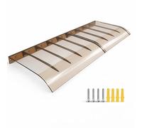 Tettoia per Esterno, Pensilina Silenziosa per Porta Ingresso, Finestra e Caldaia in Policarbonato Compatto 3,5mm, Anti Grandine, Copertura Modulabile 40-300cm, Fai-da-te(Marrone,60x100cm)