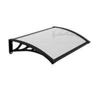 Tettoia per finestra da esterno, 100 x 120 cm, copertura per patio in policarbonato per porte, protezione UV e pioggia, design con foglio cavo, con drenaggio, riparo trasparente per luce solare e neve