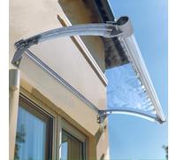 Tettoia per porta anteriore per esterni, copertura per portico Techo Para, porta esterna, tettoia in policarbonato, staffa in alluminio, protezione UV pioggia neve (80 x 409 cm/31 x 161 inA