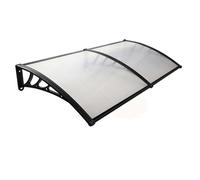 Tettoia per porta da esterni, protezione da raggi UV, pioggia, neve, con supporto in metallo resistente, 60 x 120 cm, tenda trasparente per finestre e terrazze, protezione dalle intemperie