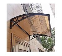 Tettoia per porta del patio, in policarbonato per ingresso, protezione UV e pioggia, marrone e nero, 60 x 320 cm, parasole resistente alle intemperie per terrazza e finestra.