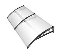 Tettoia per porta di casa, 200 x 90 cm, tetto ad arco, trasparente, in policarbonato, 5 mm, in polipropilene, per esterni, protezione antipioggia