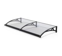 Tettoia per Porta di Casa, Pensilina Esterno in Alluminio e Policarbonato | Tendalino per Finestra, Protezione UV Dalla Pioggia e Dalla Neve, per Patio, Balcone E Veranda(Clear,100x200cm/39x79in)