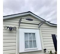 Tettoia per porta d'ingresso, in alluminio, 60 x 80-150 x 300 cm, per esterni, protezione dalle intemperie (grigio, 150 x 160 cm)