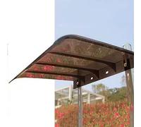 Tettoia per porta d'ingresso, in policarbonato marrone, per esterni, curva, per finestre e portici, copertura resistente ai raggi UV e all'acqua (50 x 170 cm)