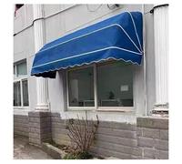 Tettoia per porta e finestra per esterni, tenda pieghevole in poliestere blu con supporto tubo zincato, resistente alle intemperie, protezione UV, 135 x 60 x 60 cm