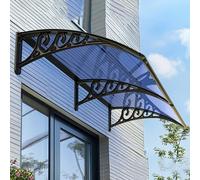 Tettoia per Porta e Ingresso Blu,Pensilina da Esterno Protezione Uv,Pioggia,Tettoia per Veranda con Telaio in Policarbonato Trasparente e Alluminio,Pensilina Copriporta (80x280cm/32"x110")