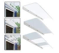 Tettoia per Porta e Ingresso, Pensilina Piccola da Esterno 20x45cm, 80x45cm, 70x35cm, 100x45cm Pensilina Copriporta in Policarbonato per Pioggia, Moderno Silenzioso(Clear,W130xD35cm)