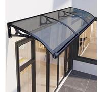Tettoia per Porta e Ingresso, Pensilina Tettoia per Porta, Tendalino per Finestra Moderno, Resistente ai raggi UV alla pioggia, Tettoia per Esterno Porte Finestre-Grigio-100x170cm