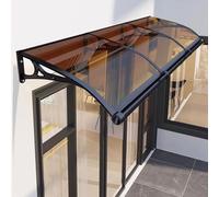 Tettoia per Porta e Ingresso, Pensilina Tettoia per Porta, Tendalino per Finestra Moderno, Resistente ai raggi UV alla pioggia, Tettoia per Esterno Porte Finestre-Marrone-80x100cm