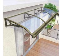 Tettoia per porta esterna, impermeabile, protezione UV, resistente alla neve, copertura in policarbonato con staffa in alluminio, riparo antipioggia per giardino