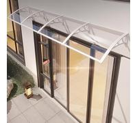 Tettoia per porta esterna in policarbonato, telaio in alluminio, resistente alla pioggia e alla neve, colore bianco (60 x 160 cm), perfetta per ingressi e porte, protezione durevole dalle intemperie