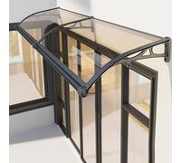 Tettoia per porta esterna Protezione UV in policarbonato Tenda da pioggia e neve Scudo per porta anteriore Marquee Patio finestra veranda tenda (colore: nero)