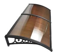 Tettoia per porta in alluminio resistente, protezione UV, tenda da ingresso per pioggia e neve, con grande drenaggio, marrone, 100 x 200 cm, design resistente alle intemperie per porte d'ingresso