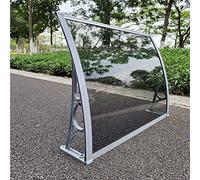 Tettoia per porta in policarbonato con telaio in alluminio, tenda da esterno fai da te per veranda, protezione dalla pioggia, staffe curve, miglioramento della casa (60 x 190 cm)