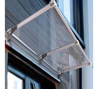 Tettoia per Porta o Finestra per Esterno,Garden Pensilina da Esterno,Pensilina Copriporta Pannello Parasole Ignifugo in Pc e Staffa in Lega di Alluminio,per Balcone (80x200cm/32"x79")