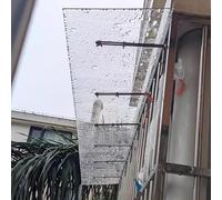 Tettoia per Porta o Finestra per Esterno,Pensilina Tettoia in Policarbonato Trasparente e Staffe in Acciaio Inossidabile,Tendalino per Finestra con Protezione Uv (30x440cm/12"x173")