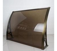 Tettoia Per Porta O Finestra,Tenda Da Sole Ad Arco Per Esterni,Pensilina Per Porta D'ingresso Del Patio Marrone in Alluminio E Policarbonato,Garden Pensilina Da Esterno (120x80cm/47x31in,A)