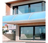 Tettoia per porte e finestre, tettoie per coperture curve Protezione UV da pioggia e neve Riparo antipioggia in policarbonato per ville, camere con vista sul mare Decorazione esterna (Colore: Blu, Dim