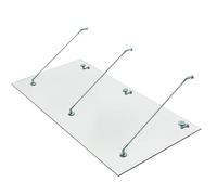 Tettoia per porte, in vetro di sicurezza stratificato VSG 304 e acciaio inox, disponibile in 3 misure (150 x 90/200 x 90/250 x 90 cm) L Vetro trasparente