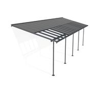 Tettoia per terrazza in alluminio Sierra Cabrio Palram - Canopia 3 x 9,71 m antracite Heat Block