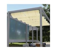 Tettoia retrattile per pergola, elegante, a forma di U, 1,5 m x 6 m, tenda parasole scorrevole per esterni, blocchi raggi UV, migliora l'aspetto estetico