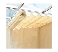 Tettoia retrattile personalizzabile per pergolato, gazebo, balcone, colore beige, design ondulato, copertura ombreggiante resistente ai raggi UV, 1,2 x 8 m, tenda da esterno per decorazione patio