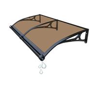 Tettoia trasparente antipioggia, Tendalino for porta in policarbonato multicolore, dimensioni multiple, staffa in alluminio con lavandino di drenaggio