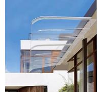Tettoia trasparente in policarbonato - 40 x 210 cm - Copertura per patio portico giardino - protezione UV pioggia neve - montaggio su superficie piana sotto il tetto grondaia
