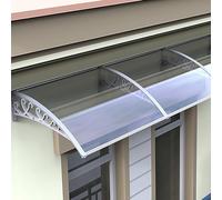 Tettoia trasparente in policarbonato con design ad arco, impermeabile e resistente ai raggi UV, 60 x 280 cm (24 x 110) copertura per ingresso esterno per protezione